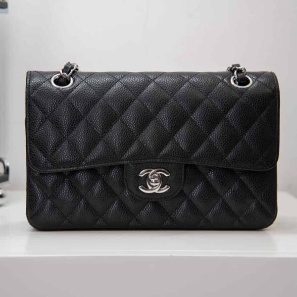 CHANEL Classic Flap Small Quilted Calfskin(Black/Silver)