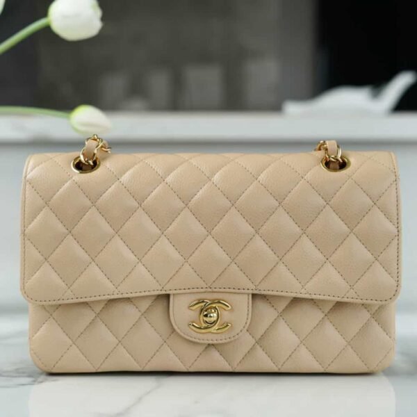 Chanel Classic Flap Classic Apricot Caviar Calfskin