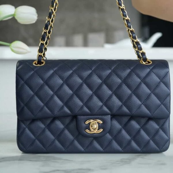Chanel Classic Flap Classic Dark blue Caviar Calfskin